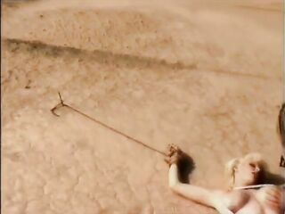 Breathtaking blond with massive titties gets a wonderful anal bang from a cowboy in desert