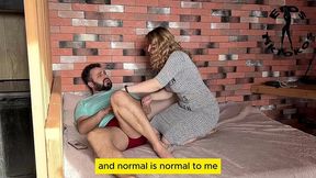 cringe porn with dialogues, wife decided to fuck her husband after cheating