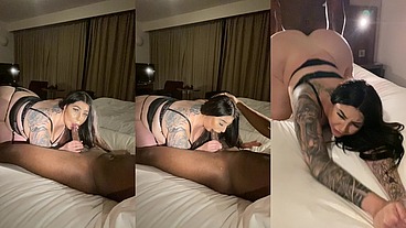 British pawg thick Maddison black sucks bbc in hotel room