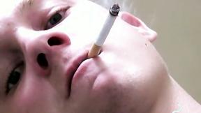 ”Twink savors the pleasure of smoking & stroking meat”