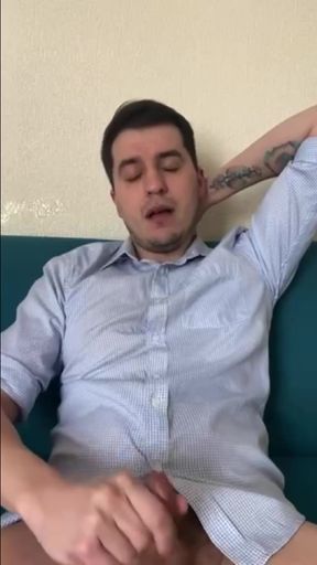 Horny Guy Gets Home From Work, Grabs His Fleshlight and Shoots His Load