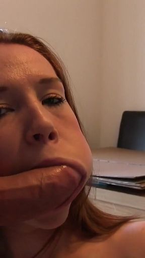 Cum Slut Candi Blows Is an Estate Agent Is More Interested in Riding Her Clients Cock Than Selling the House