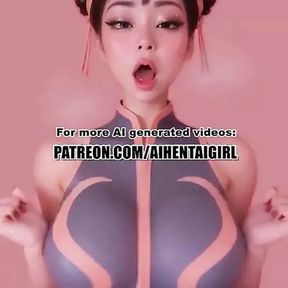 Street Fighter Chunli cosplay Titjob Uncensored Hentai AI generated