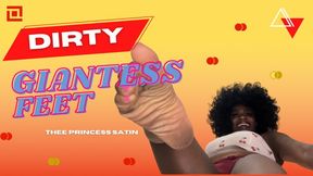 Giantess Dirty Feet | Humiliation Foot Fetish Worship Wrinkled Soles Toes Size 9 Bratty Ebony Domme Black Goddess