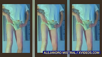 While dancing, the tip of Mistral Alejandro's cock came off