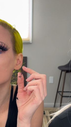 Drag Queen and Woman Makeover Transformation  - Mascara, Fake Lashes, Lipstick   Clip 2