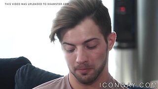 Teen jock Casey Everett sliding on huge stepdaddy dick