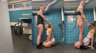 Surprise Common Laundry Room Fuck, Lesbian Strapon Facefuck, Free Use Oral, Squirt