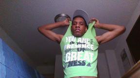 ”Black Amateur Twink Stroking His Huge Dick”