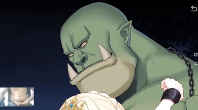Blonde MILF's Giant Orc Gangbanged Hardcore Creampie