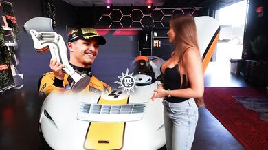 Blonde babe with big tits and ass rides solo in a McLaren