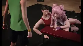 Aroused Japanese goddess gets drilled in the gym