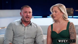 WIFEY Blonde Hotwife Candice Holds Hubby's Hand While Taking A Monster BBC