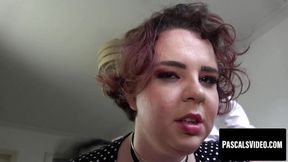 Curvy girl in stockings gets rough and intense