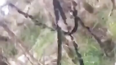 This kinky guy is filming himself while jerking off outdoors