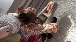 Virgin blonde slut takes it in the ass