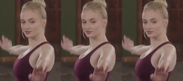 Blonde Celebrity Sophie Turner Tits Yoga Porn GIF by celebs
