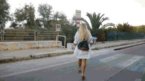 Walking in mules shoes on the beach 2 AVI (1920x1080) FHD