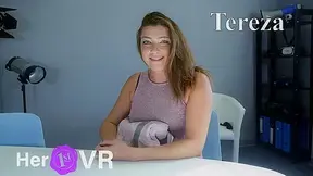 Tereza - First VR Casting; Beautiful Amateur with Blue Eyes