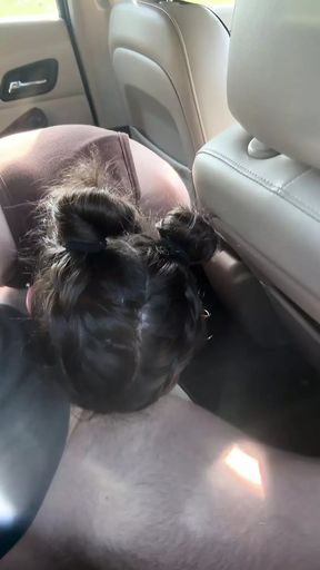 Teen Slut Gives Sloppy Blowjob in Backseat then Gets Fucked on Hood