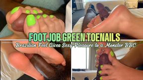 Footjob Exotic Brazilian Sole Seduction: BBC & Big Beautiful Feet green pedicure (21min) - Goddess Marcy