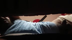 Morning jerking dick on bed