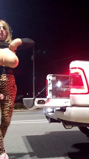 Stunning moment from "DeeDeeSlut Pink Dress Walk at Mall"