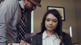 Horny Brunette Rhaya Shyne Gets Fucked in Class and She Loves Every Thrust