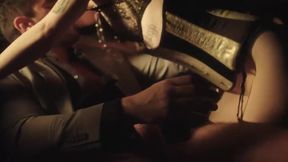 Dark haired woman, Evelyn Claire likes to suck a rock hard dick, late at night