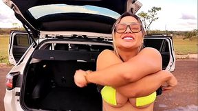 Interview and giving my ass outdoors on my return to porn, Vagninho filled my ass with cum until it spurted.