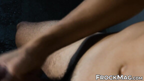 Beautiful Ben Masters shoots creamy loads on his boss after stroking his fat ro