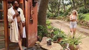 ”WTF are you doing in my yard?! Looking for a huge black cock maybe?! - Ella Reese”