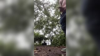 I wank in a petite woods