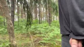 *** flashing, spanking ass and masturbating in forest