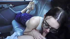 Legal-age Step mom Paid Blowjob Until Cum In Mouth Swallow In Uber Taxi