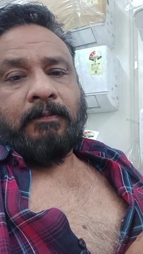 Shy Stepfather Showing His Boobs on Video Call