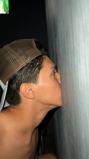 Big raw cock barebacks and breeds me deep in the glory hole booth