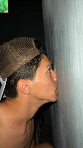 Big raw cock barebacks and breeds me deep in the glory hole booth