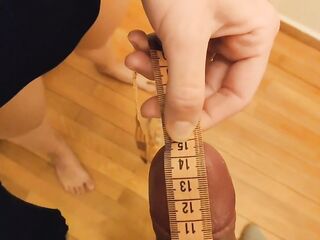Hotwife Measuring Husband's Knob
