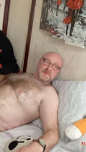 A mature lady in red sucks a dick...   Clip 1