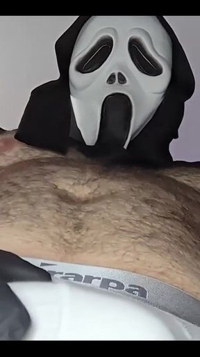 Halloween Special POV Roleplay - Wearing My Scream Mask and Jerking off Hard Right in Front of Your Face