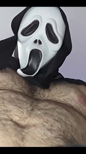 Halloween Special POV Roleplay - Wearing My Scream Mask and Jerking off Hard Right in Front of Your Face