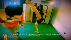 Alison opponent's destruction in a fight simulation