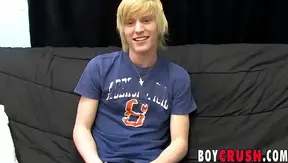 Eager Barely Legal Twink Strokes His Big Dick During Casting Interview