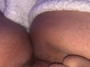 Chubby trans boy playing with his T dick