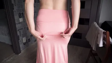 Visible Panty Line Fetish Tease Amid Prolonged Maxi Skirt