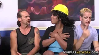 Layton Benton Takes Multiple Hard Cocks From Her Rough Colleagues