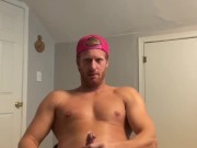 Hot guy jerks his big cock