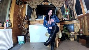 denim joi, cameltoe wedgies, gold thong fetish and sloppy spit dildo worship