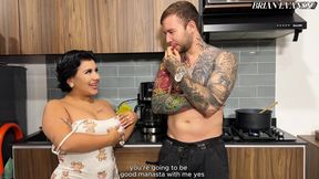 My stepsister can't cook and I feed her my dick - Naty Delgado &amp; Brian Evansx
